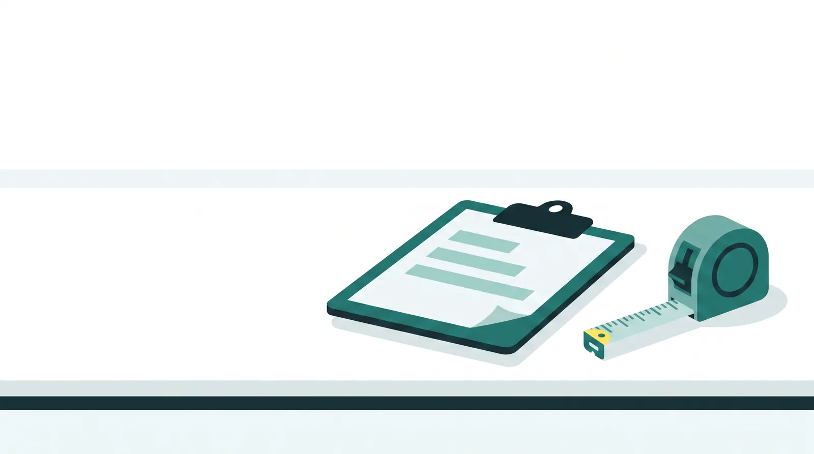 Flat-vector illustration of a clipboard whose pricing sheet carries three ruled rows, each a solid priced bar