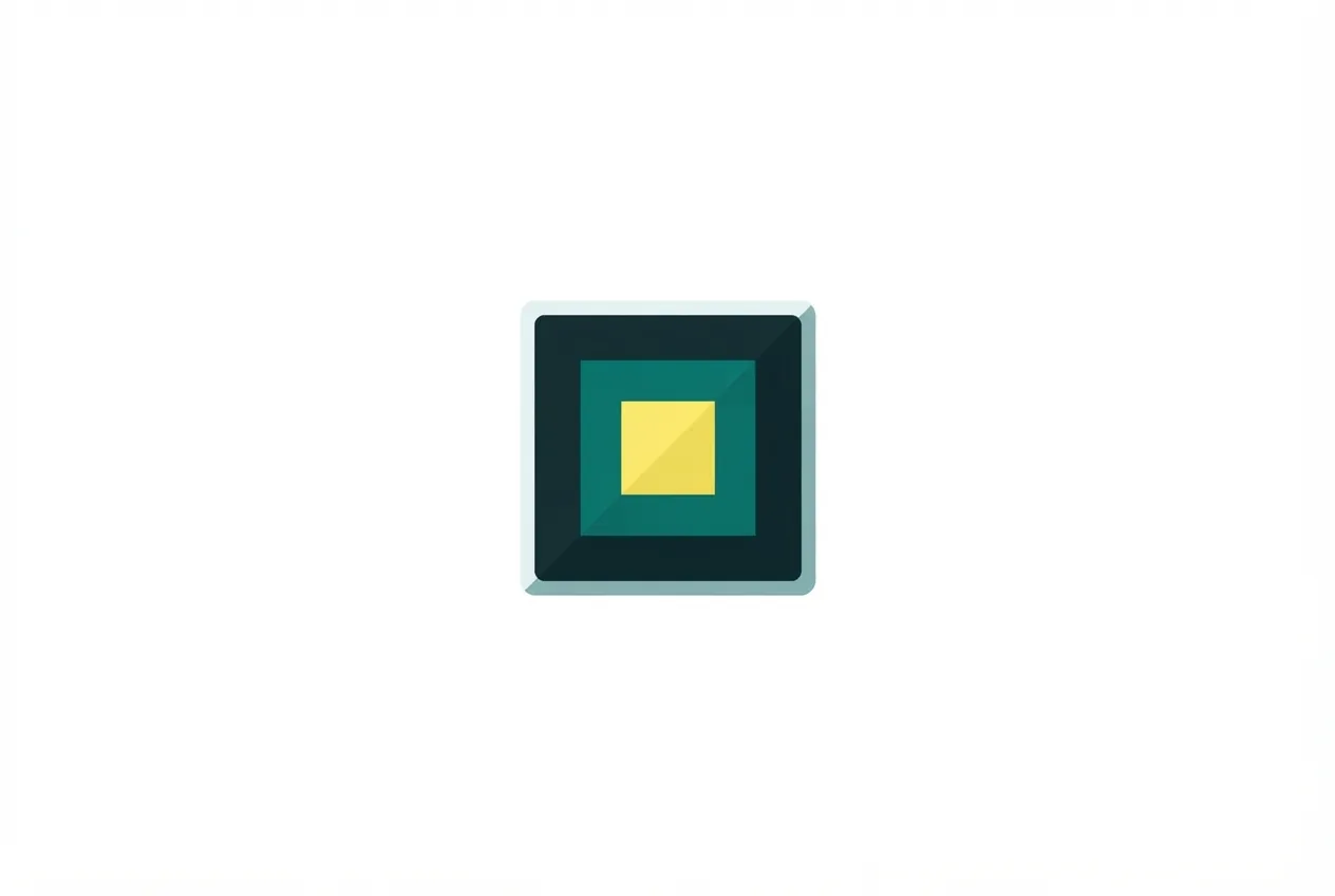 Flat-vector illustration of a small van sign plate on empty white carrying a square-in-square mark